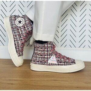 ⭐Converse Chuck 70 Hi Sz 7.5 Womens Shoes Sneakers Premium Tweed Shimmer A12738C